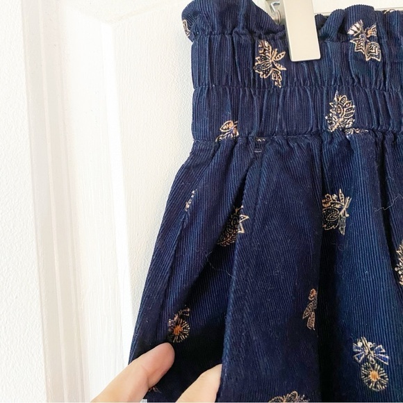 MADEWELL Navy Floral Corduroy Elastic Waist Mini Skirt NWT - Picture 4 of 8